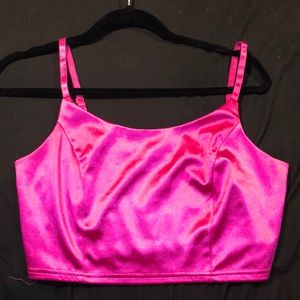 Iris Silk pink crop top adjustable  straps size s